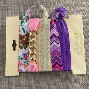 France Luxe Hair Pony Tail L. Erickson Multi color Hair Accesory Set of 5